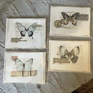 Butterfly Art Handmade Blank Note Cards Print Set